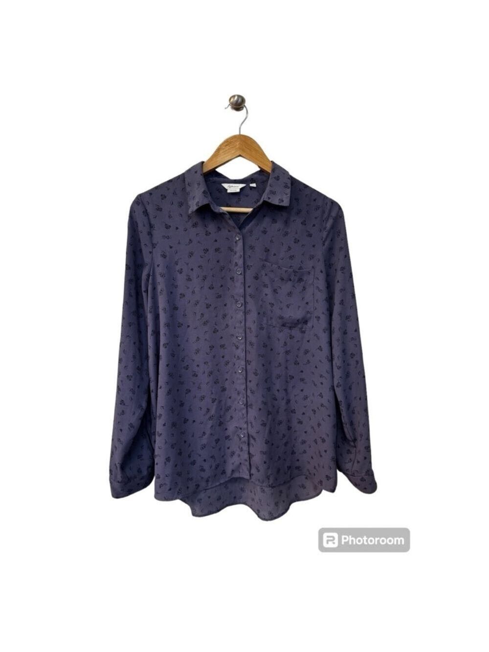 Women's Reitmans Blouse M Purple Floral